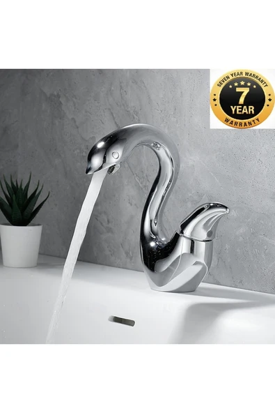 OEM Banyo Lavabo Bataryası Kuğu Model Krom Renk Yeni Ürün Ithal 7 Yıl Garantili İthal ürün görseli 1