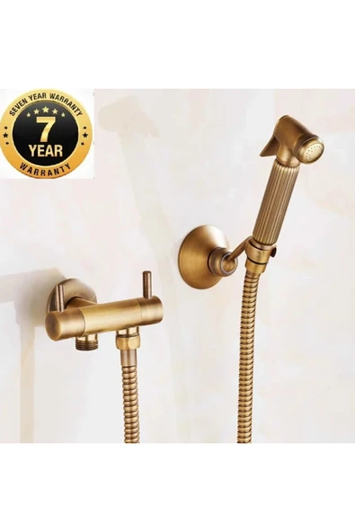 OEM Banyo Bide Basınçlı Püskürtücü Taharet Musluğu Klozet Hortumu Antik Renk İthal 7 Yıl Garantili ürün görseli 1