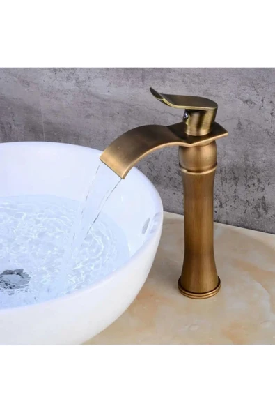 OEM Banyo Çanak Lavabo Bataryası Antik Renk Yeni Şelale Model 7 Yıl Garantili Ithal ürün görseli 1