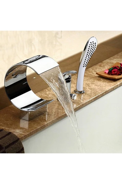 OEM Banyo Lavabo Küvet Jakuzi Bataryası Ankastre Krom 3 Lü Set Yeni Şelale 7 Yıl Garantili ürün görseli 1