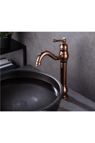 OEM Banyo Çanak Lavabo Bataryası Rose Renk Yeni Şelale Model 7 Yıl Garantili Ithal ürün görseli 1