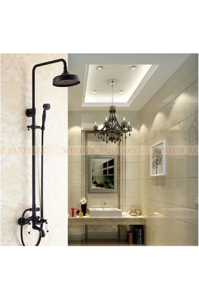 OEM Banyo Bataryası Duş Seti Antik Mat Siyah Yeni Ürün 5 Yıl Garantili ürün görseli 1