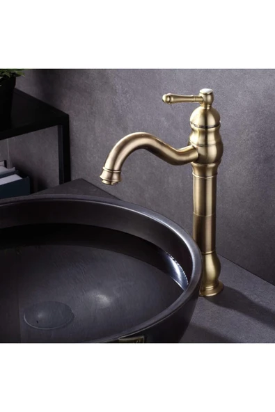 OEM Banyo Çanak Lavabo Bataryası Mat Gold Renk Yeni Model 7 Yıl Garantili Ithal ürün görseli 1