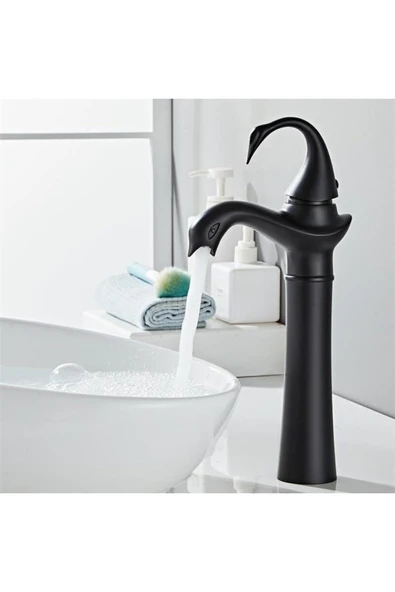 OEM Banyo Çanak Lavabo Bataryası Mat Siyah Şelale Yeni Ürün 7 Yıl Garantili İthal ürün görseli 1