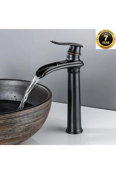 OEM Banyo Çanak Lavabo Bataryası Mat Siyah Bakır Çizgili Renk Yeni Tarz Model 7 Yıl Garantili Ithal ürün görseli 1