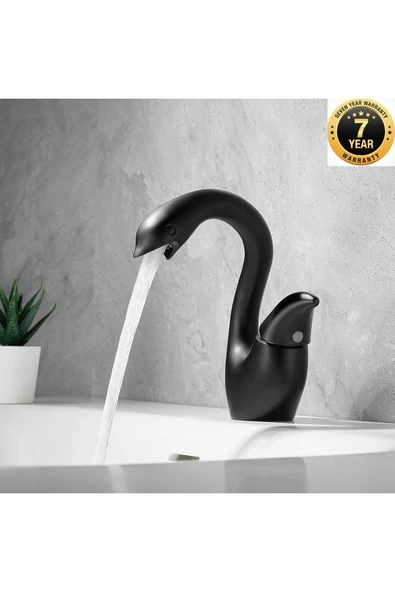 OEM Banyo Lavabo Bataryası Kuğu 2025 Mat Siyah Renk Yeni Ürün Ithal 7 Yıl Garantili İthal ürün görseli 1