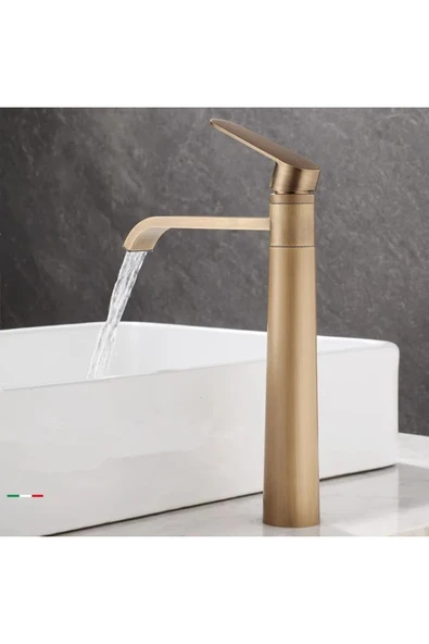 OEM Banyo Çanak Lavabo Bataryası Antik Renk Yeni Huni Göde Model Şelaleli Model 7 Yıl Garantili Ithal ürün görseli 1