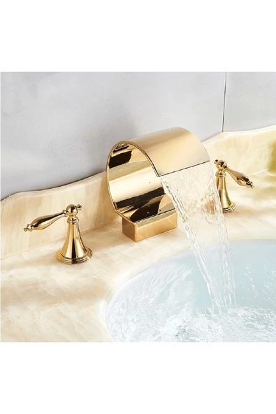 OEM Banyo Lavabo Küvet Jakuzi Bataryası Ankastre Gold Altın Dore Yeni Şelale 7 Yıl Garantili ürün görseli 1