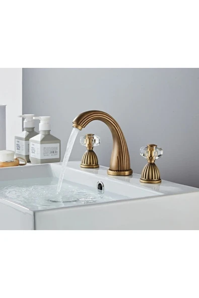 OEM Banyo Lavabo Bataryası Ankastre Antik 3'Lü Set Yeni 5 Yıl Garantili ürün görseli 1