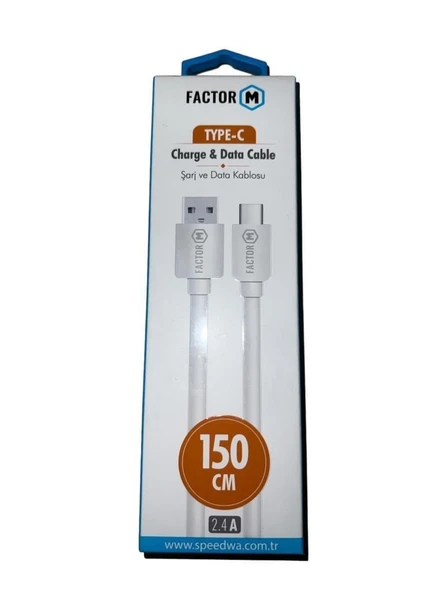 Factor M  Type-C Data Şarj Kablosu 150cm FM-2415T ürün görseli 1