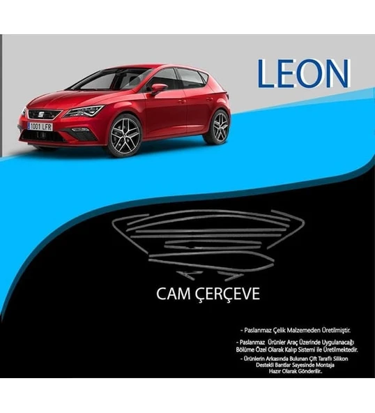 Seat Leon Krom Cam Çıtası Tam Tur 12 Parça 2012-2019 Arası ürün görseli 1