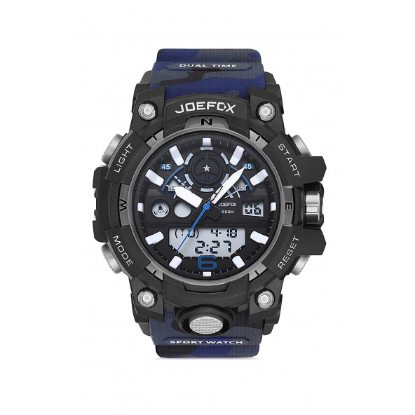 Joefox Digital Analog Lacivert Silikon Kayış Kol Saati ürün görseli 1