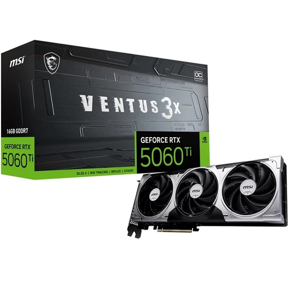 MSI VGA GEFORCE RTX 5060 TI 16G VENUTS 3X OC GDDR7 128B DX12 PCIE 5.0 X16 (3XDP / 1XHDMI) ürün görseli 1