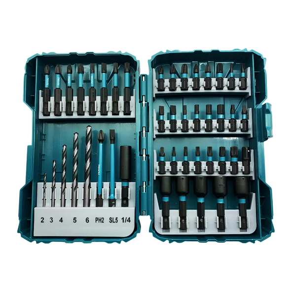 Mıknatıslı Darbeli Bits Uç Seti 49 'lu Set PZ PH SL Torx HSS Delme Ucu Somun Adaptör Ucu Tutucu ürün görseli 1