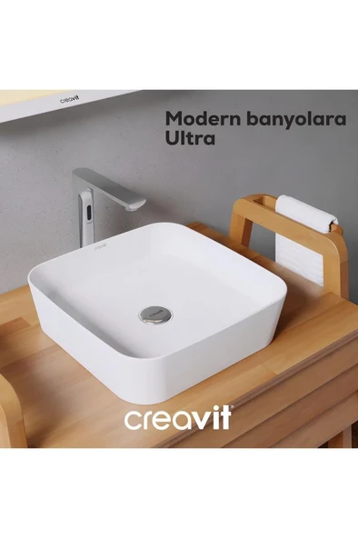 Ultra Kare Çanak Lavabo 40 Cm Beyaz Ul040-00cb00e-0000 ürün görseli 1