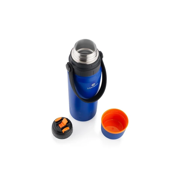 Çelik Termos 1200 ML Mavi ve Kamp Sehpası - Resim 4