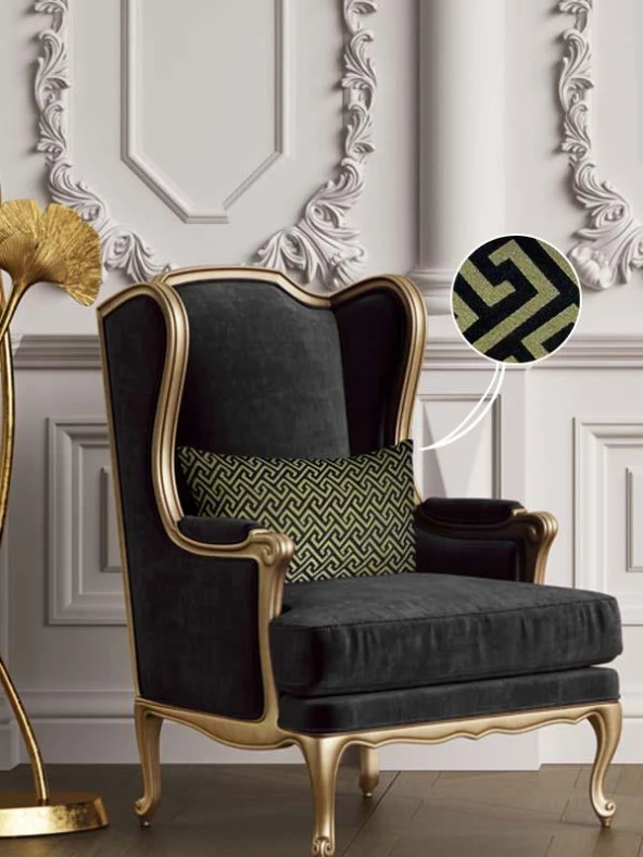 Mrs.Gugar Luxury Siyah Varak Dikdörtgen Kırlent Kılıfı ürün görseli 1