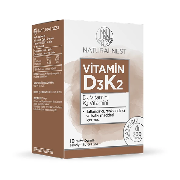 Naturalnest Vitamin D3K2 Damla 10 ml ürün görseli 1