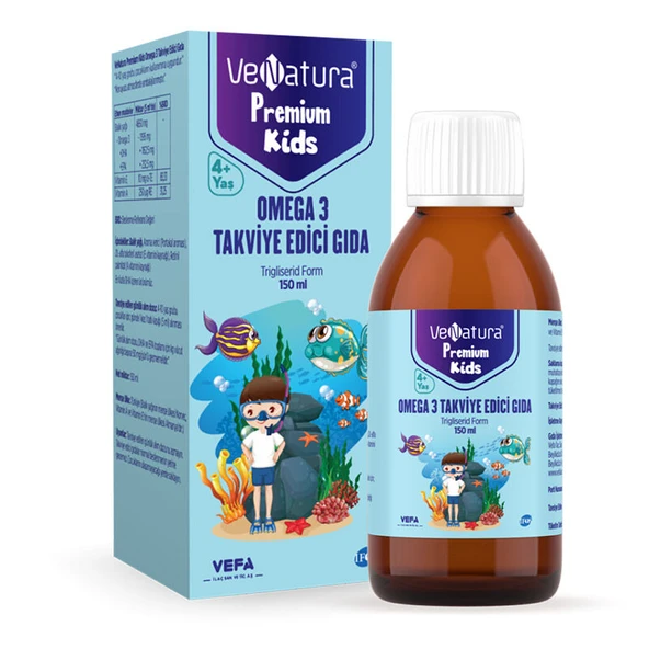 VeNatura Kids Premium Omega 3 Takviye Edici Gıda 150 ml ürün görseli 1
