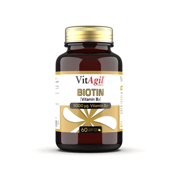 Vitagil Gold Biotin 5000 Mcg İçeren Takviye Edici Gıda 60 Kapsül ürün görseli 1