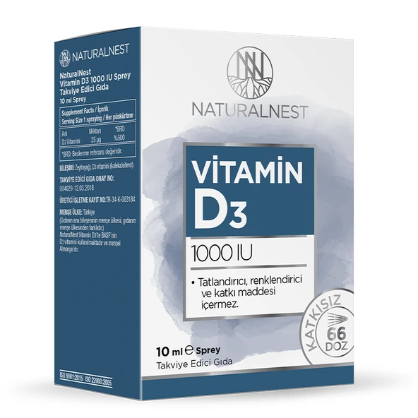Naturalnest Vitamin D3 1000 IU Sprey 10 ml ürün görseli 1