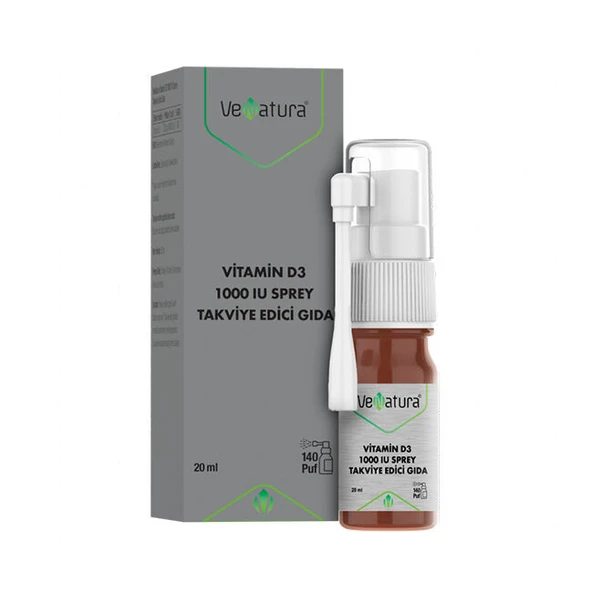 VeNatura Vitamin D3 1000 IU Sprey Takviye Edici Gıda 20 ml ürün görseli 1
