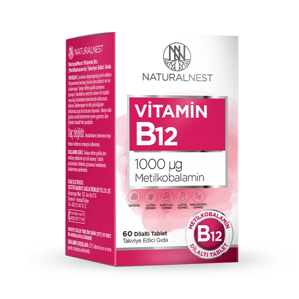 Naturalnest Vitamin B12 60 Dilaltı Tablet ürün görseli 1
