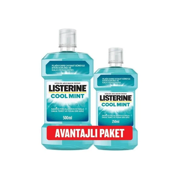 Listerine Cool Mint Nane Aromalı 500 ml + 250 ml - Avantajlı Paket ürün görseli 1