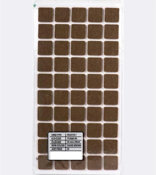 Yapışkanlı Keçe 20*20mm 50 Adet ürün görseli 1