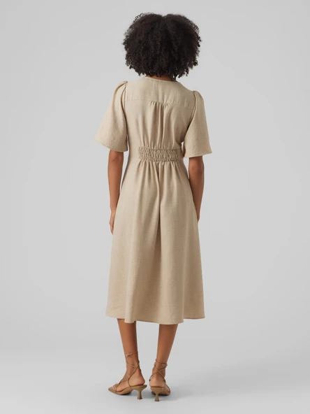 Only Vero Moda 10304133 Kadin Elbise - Bej - Resim 3