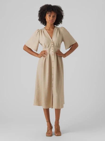 Only Vero Moda 10304133 Kadin Elbise - Bej - Resim 2