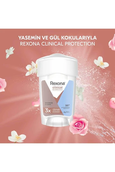 Rexona Clinical Protection Shower Clean 45 ml - Resim 6