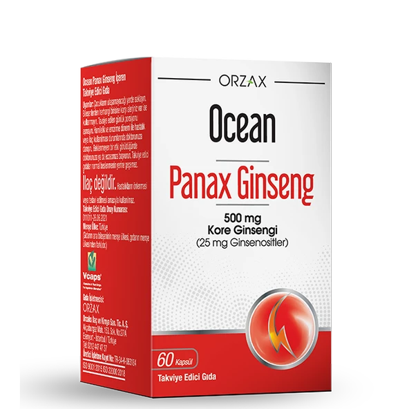 Orzax Panax Ginseng 60 Kapsül ürün görseli 1