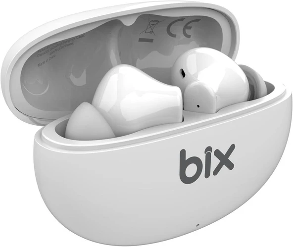 Bix TW1 Soundcraft ANC & ENC Aktif Gürültü Önleyici, Şeffaf Mod, Bluetooth 5.2 Suya Dayanıklı IPX4, iOS Android için Kulak içi TWS Kulaklık Beyaz Outlet ürün görseli 1