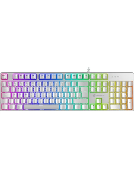 GameBooster G24W Enigma Rainbow Aydınlatmalı Red Switch Mekanik Beyaz Oyun Klavyesi ürün görseli 1