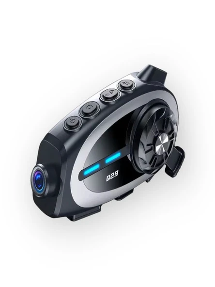 IPX6 Su Geçirmez Kameralı Kask Kulaklığı 500m İnterkom Bluetooth 5.4 Motosiklet İçin ürün görseli 1