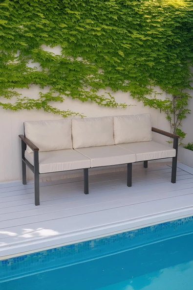 NEOKAS Balkon Mobilyası, Metal Oturma Grubu, Balkon Seti, Kafe Koltuğu, Teras Takımı, 1 Üçlü Koltuk ürün görseli 1