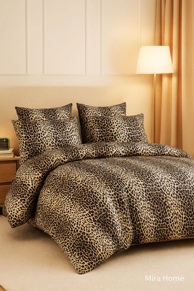 Çift Kişilik Pamuklu Nevresim Takımı Wild Leopard ürün görseli 1