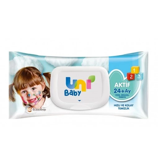 Uni Baby Aktif Bebek Islak Mendil 24+ Ay 52 Adet ürün görseli 1