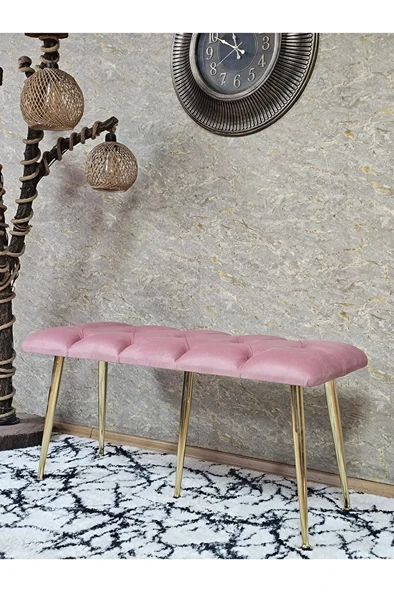 Gold Metal Yeşil Oturaklı Sivriltme Ayaklı Babyface Puf & Bench & Oturak ürün görseli 1