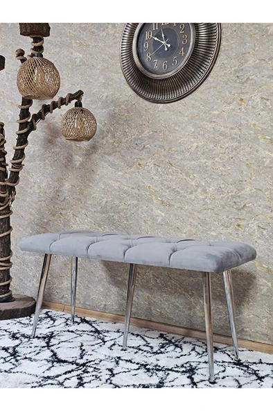 Krom Metal Yeşil Oturaklı Sivriltme Ayaklı Babyface Puf & Bench & Oturak ürün görseli 1