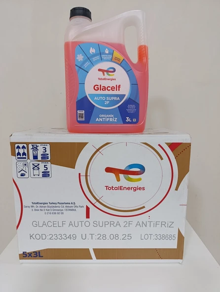TOTAL GLACELF SUPRA 2F ANTİFRİZ 3 LT X 5 ADET 2025 ÜRETİM ürün görseli 1