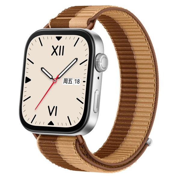 Huawei Watch Fit 4 Fit 4 Pro Fit 3 Uyumlu Ayarlanabilir Cırt Cırtlı Yumuşak Spor Kumaş Örgü Kordon  Kahverengi ürün görseli 1