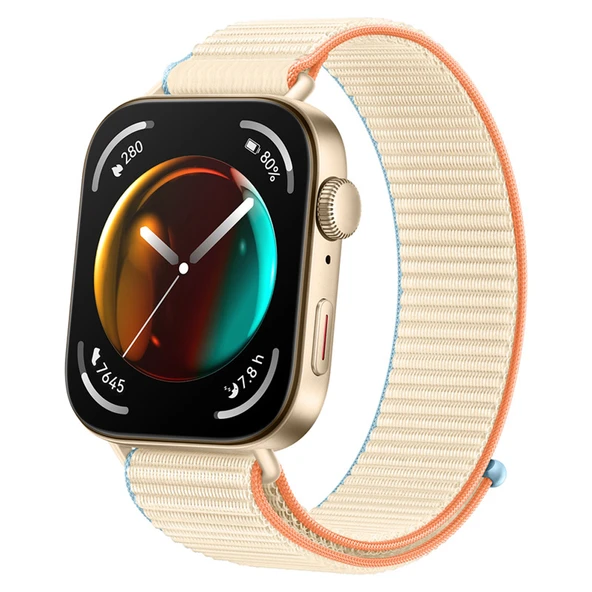 Huawei Watch Fit 4 Fit 4 Pro Fit 3 Uyumlu Ayarlanabilir Cırt Cırtlı Yumuşak Spor Kumaş Örgü Kordon  Bej ürün görseli 1