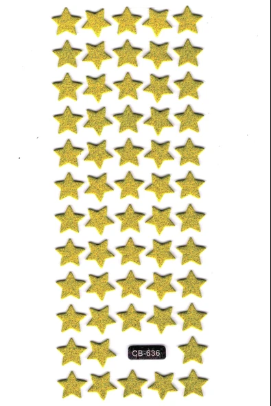Sticker Kabartmalı Sticker Defter Planlayıcı Etiket (cb636) 16x7 cm- Minik Yıldızlar Sarı ürün görseli 1
