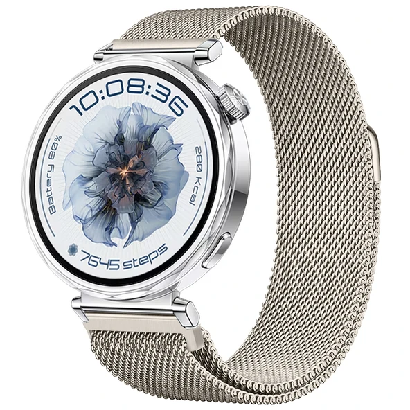 Huawei Watch GT5 41mm Uyumlu Manyetik Milanese Loop Metal Kordon  Starlight ürün görseli 1