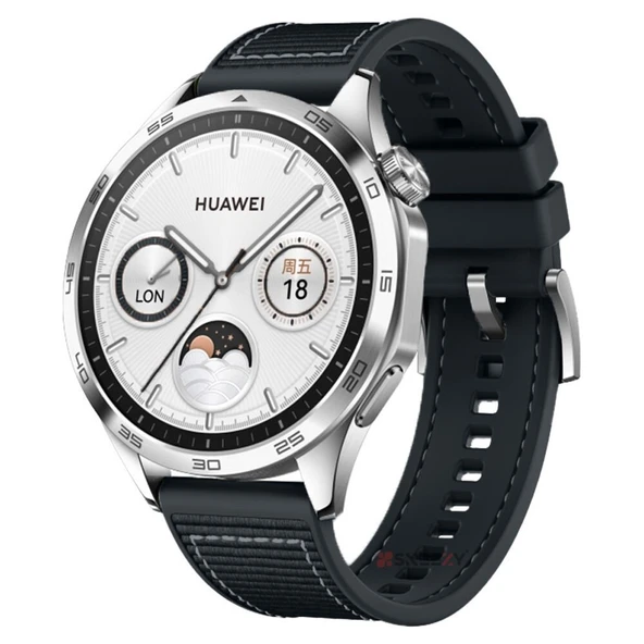 Sneezy Huawei Watch Gt4 46mm İle Uyumlu 22mm Dikiş Desenli Dokuma Silikon Kordon  Siyah ürün görseli 1
