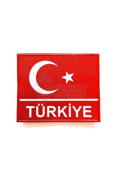Türkiye Ay Yıldız 3D Plastik TPU Türk Bayrağı Patch, 2025 Yeni Tip, Cırtlı, Standart Ölçü, 1.sınıf ürün görseli 1