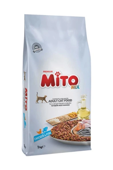 Mito Mix Adult Tavuklu ve Balıklı Yetişkin Kedi Maması 1 Kg ürün görseli 1
