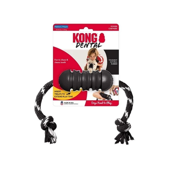 Kong Extreme Dental Diş Temizliği Sağlayan İp Sallantılı Köpek Oyuncağı Ultra Sert M ürün görseli 1